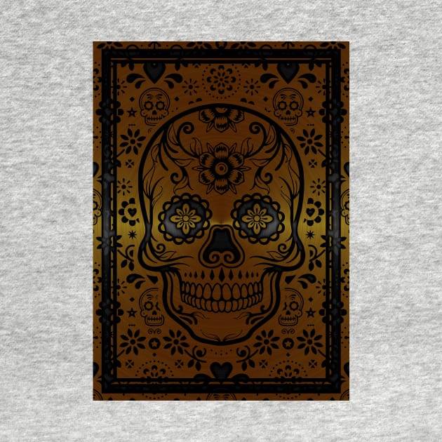 Gold sugar skull by Durro